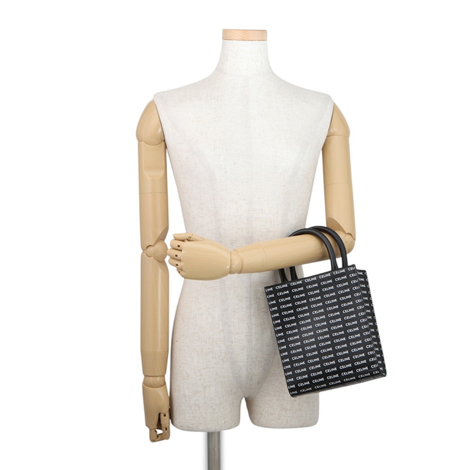 Celine Mini Vertical Cabas Leather Handbag 194372DT2 CELINE 2-way Shoulder Bag Black White — Like New