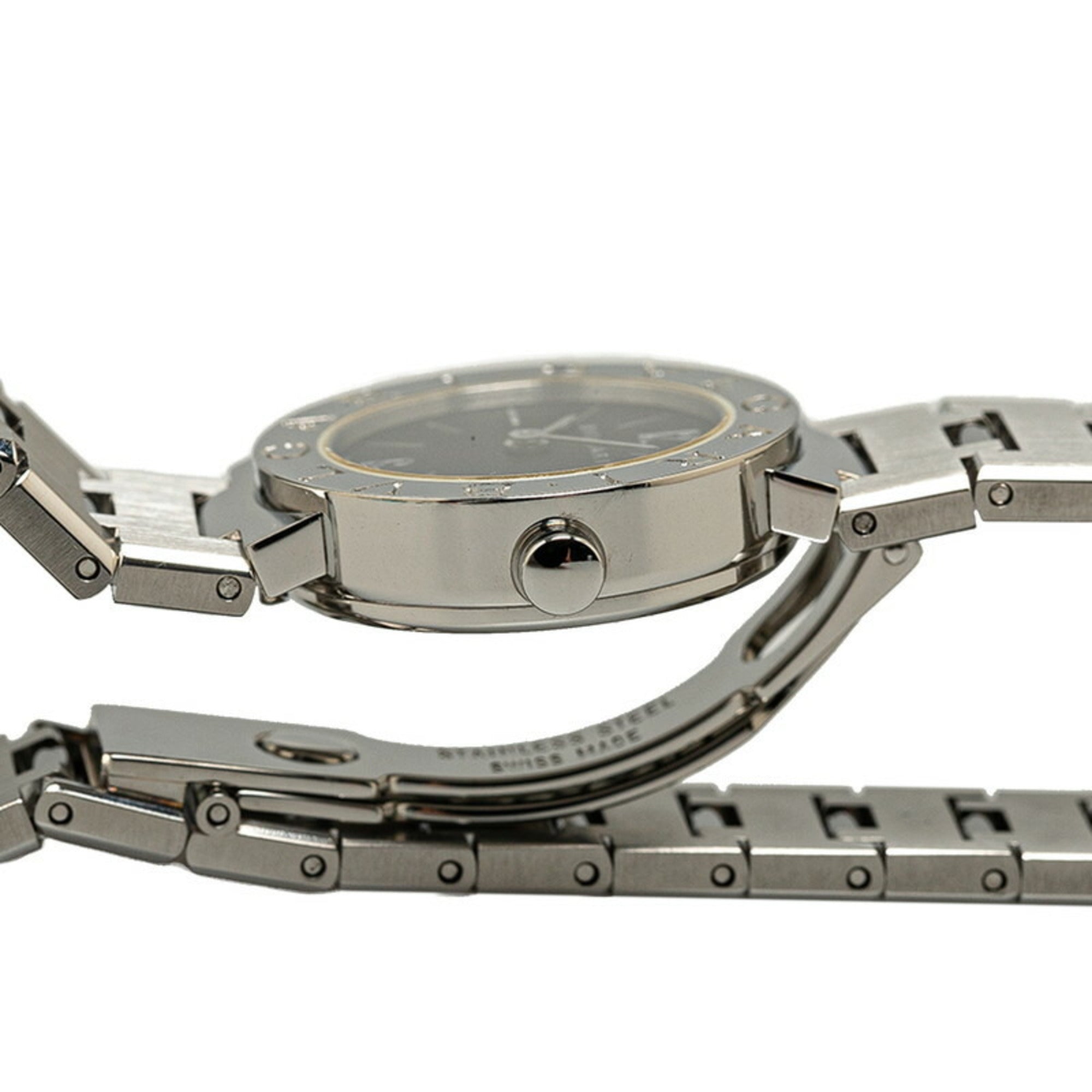 BVLGARI Watch BB23SS Quartz Black Dial Stainless Steel Women's — Very Good
