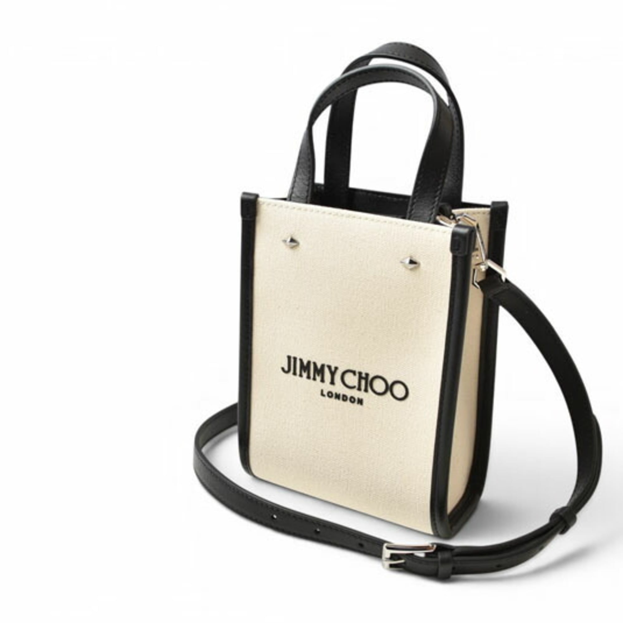 Unused Jimmy Choo Mini N/S Shoulder Bag/Crossbody Bag, Canvas/Leather, Women's — New - Store Return