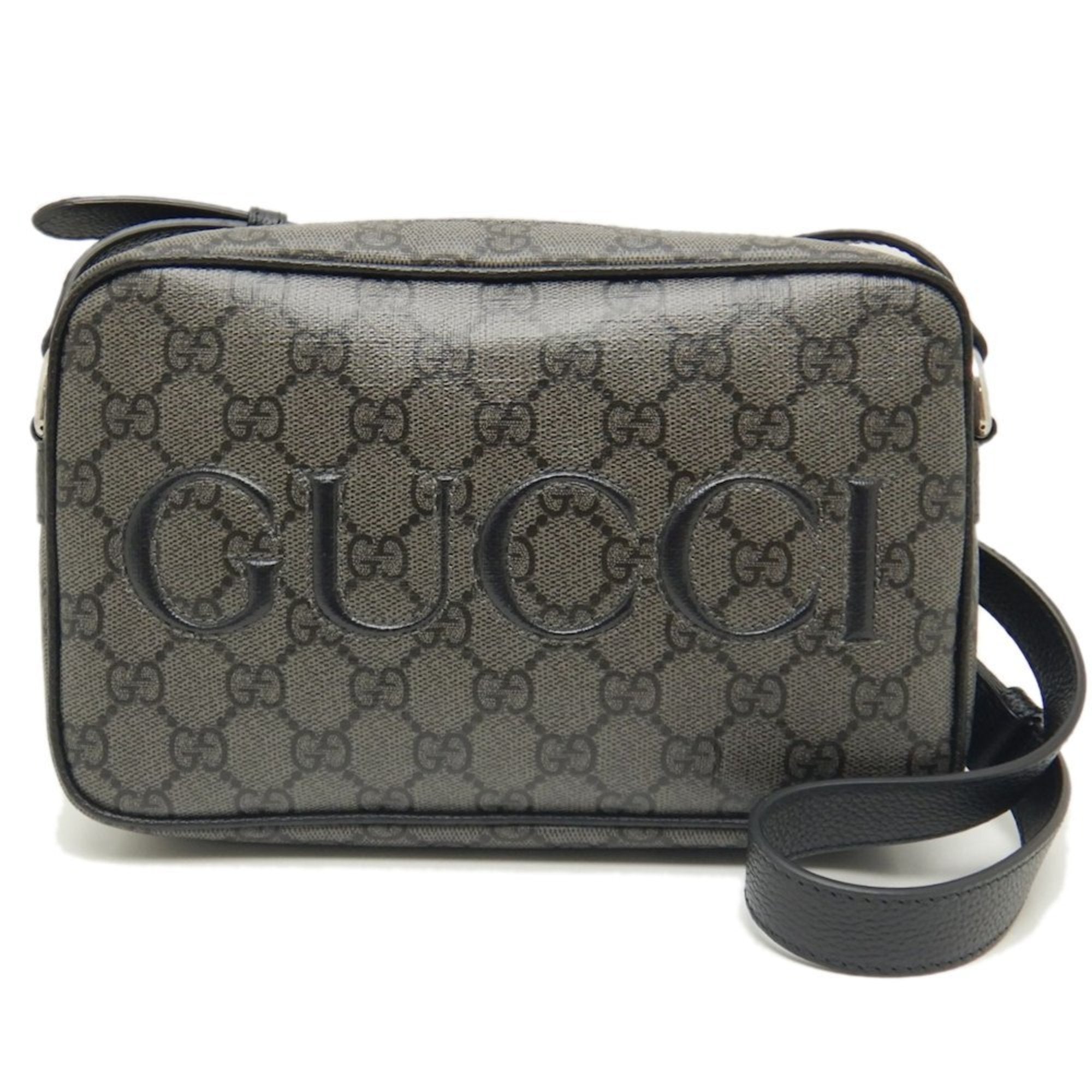 GUCCI Shoulder Bag 768391 GG Supreme Canvas Black 252514 — Like New