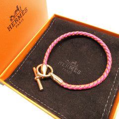 Hermes Leather Canvas Pink Brown Bracelet 0850HERMES — Like New