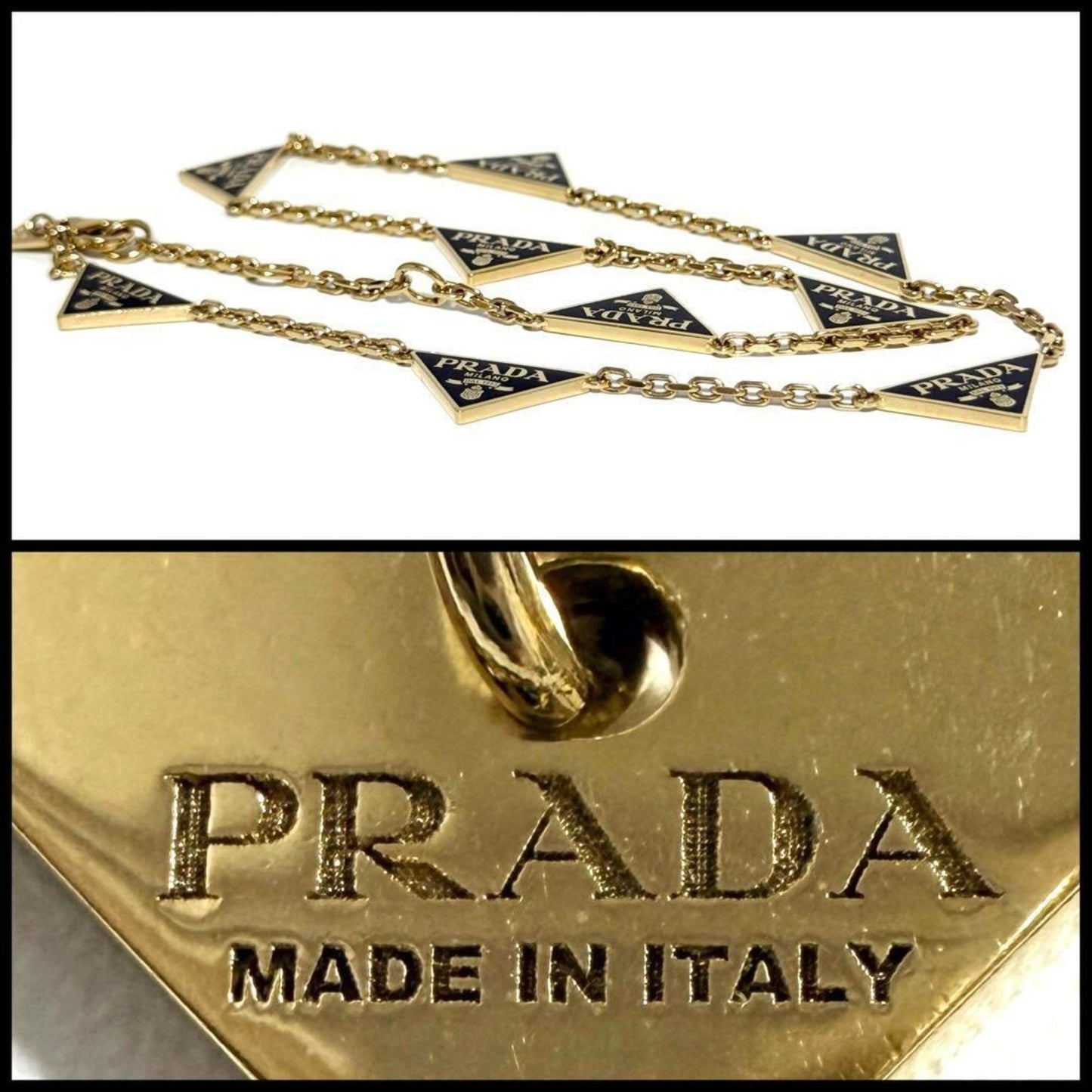 Prada Women's Enamel Metal Necklace Pendant