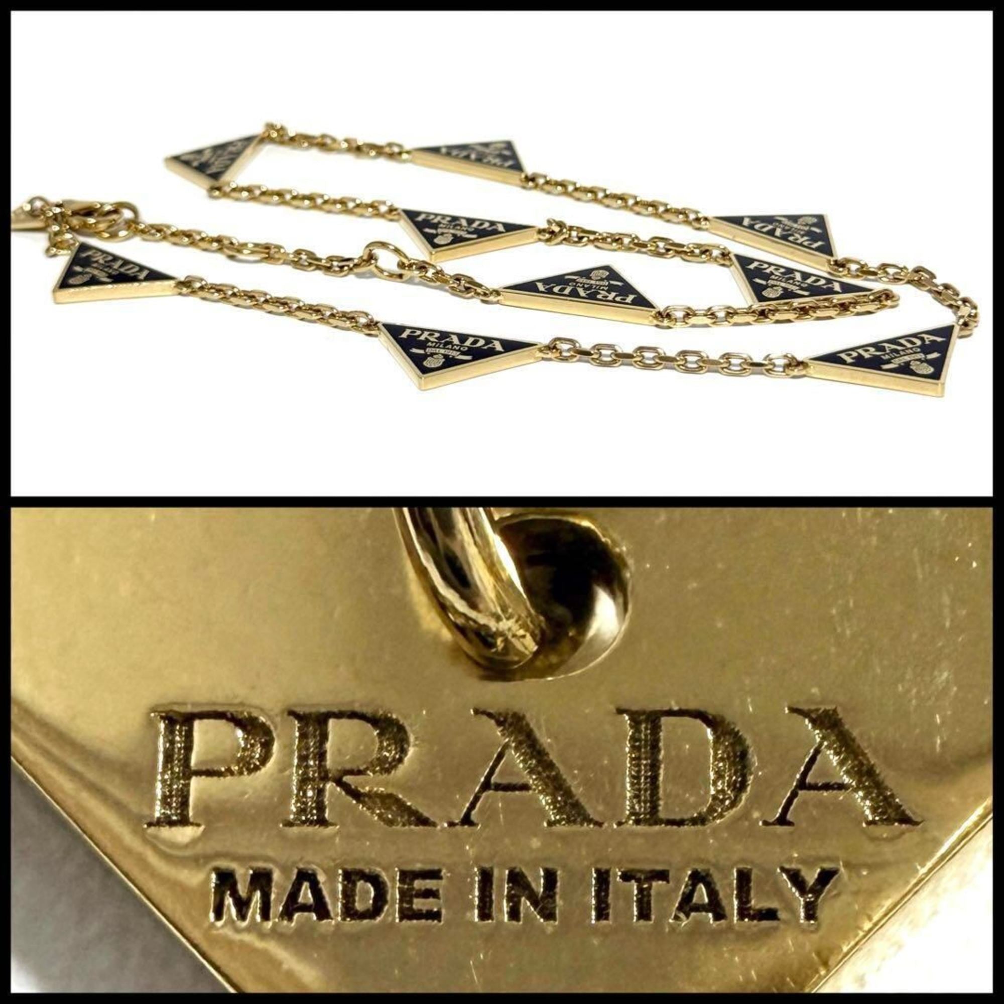 Prada Women's Enamel Metal Necklace Pendant