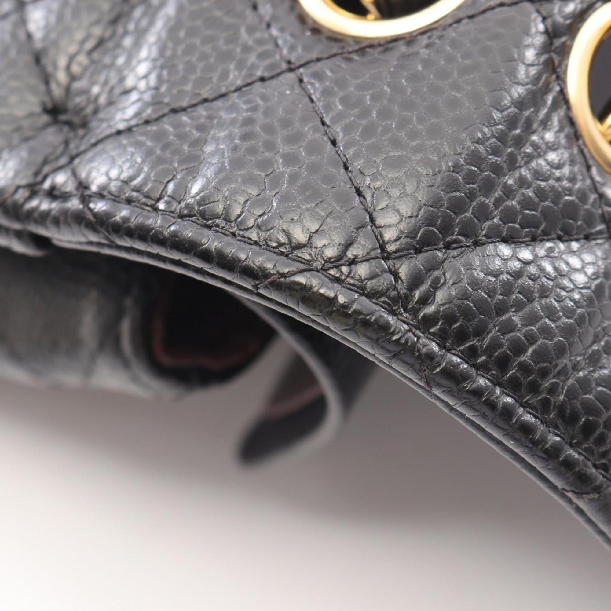 Chanel Matelassé Double Flap Shoulder Bag/Handbag, Caviar Leather (Grained Calfskin), Women's, Black, A01113 — New - Store Return