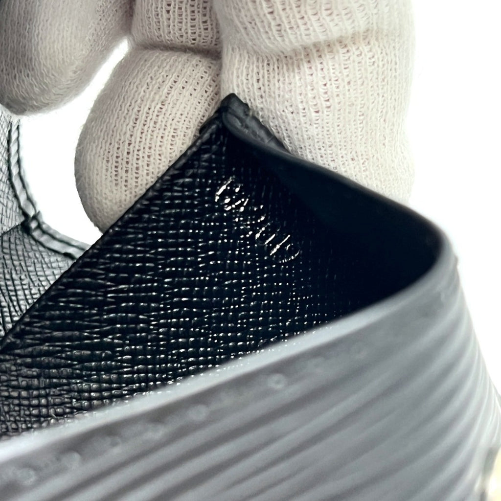 LOUIS VUITTON M63412 Porte Monnaie Surple Wallet with Coin Purse, Epi Leather, Women's, Noir