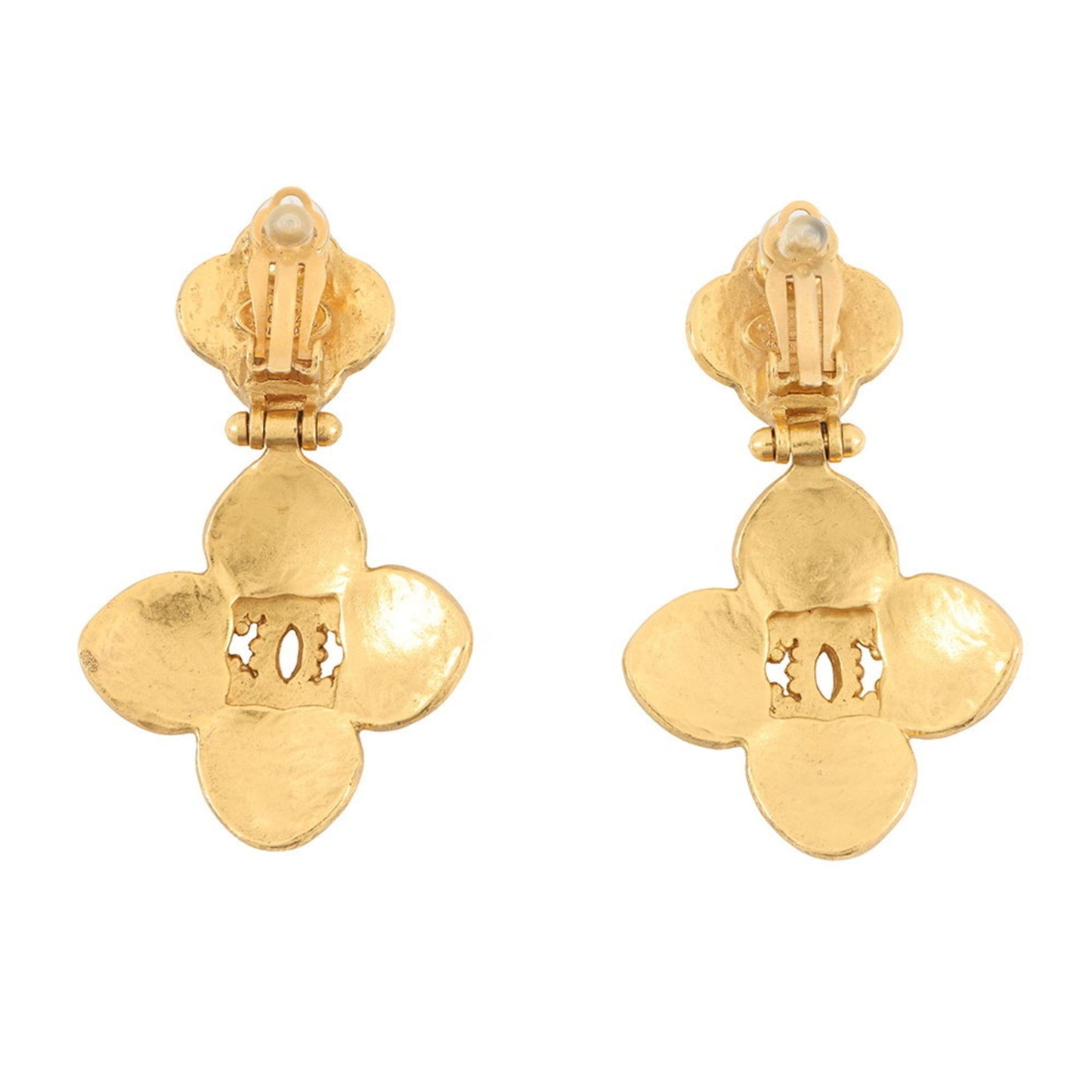 Chanel Coco Mark Flower Metal Earrings 96A CHANEL