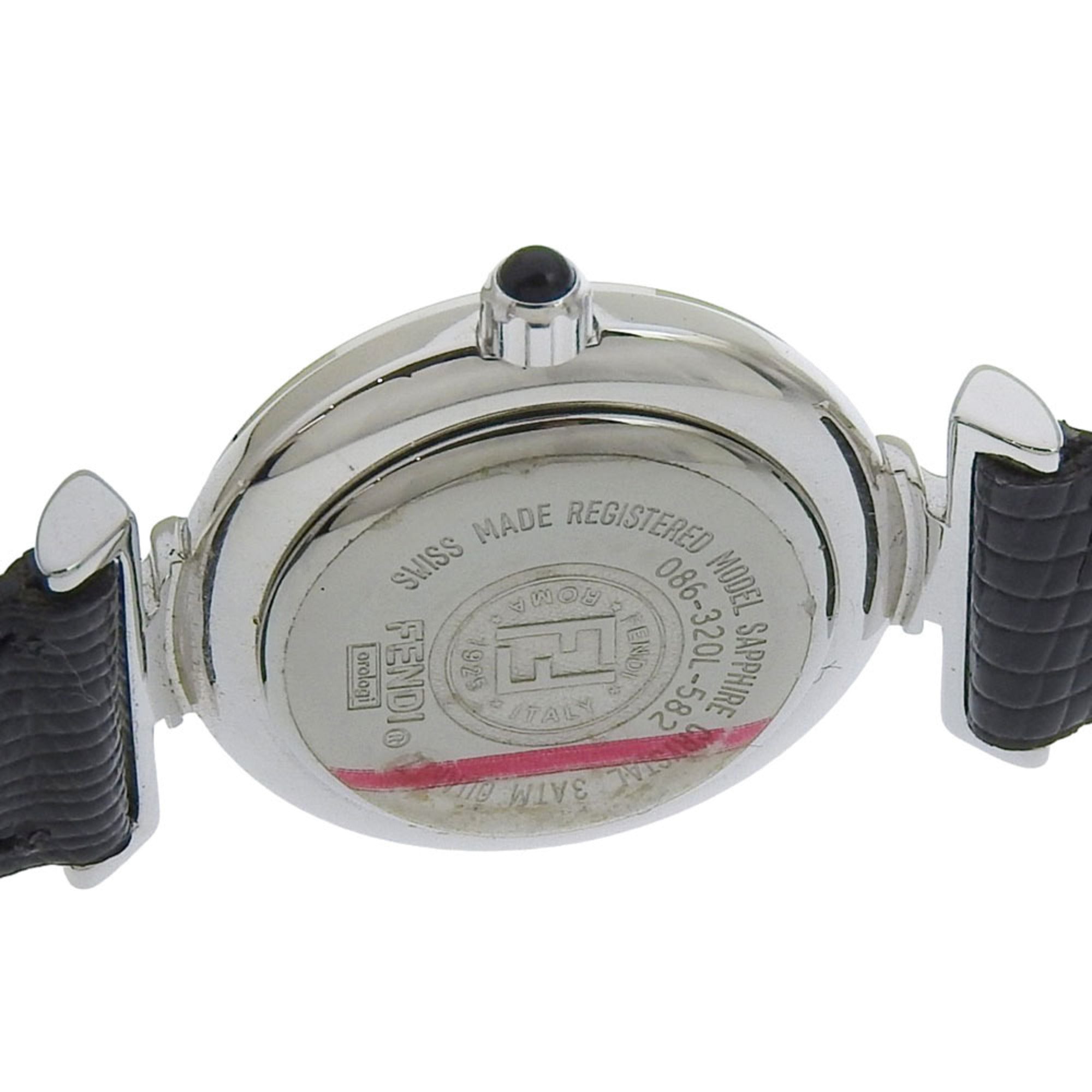 Fendi FENDI watch 320L stainless steel x leather quartz analog black dial women's — Good