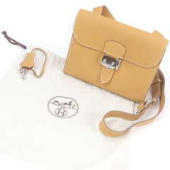 HERMES Sac à Dépêches 21 Togo Leather Shoulder Bag, Natural Sable, W Stamp, with Dust Made in France, Men's — Like New