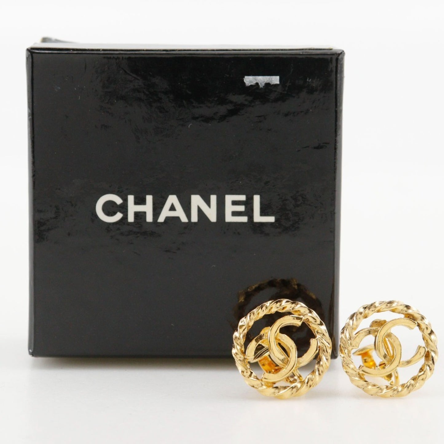 CHANEL COCO Mark Earrings, Gold Plated, Approx. 7.0g, Mark, Women's