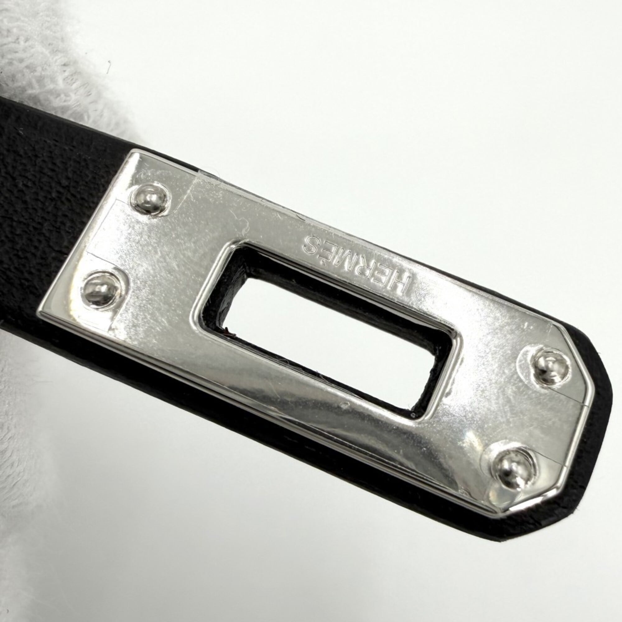 Hermes Double Tour Kelly Bracelet for Women, Leather, K Stamp, Black/Brown, Silver Hardware, 2025 Model — Like New
