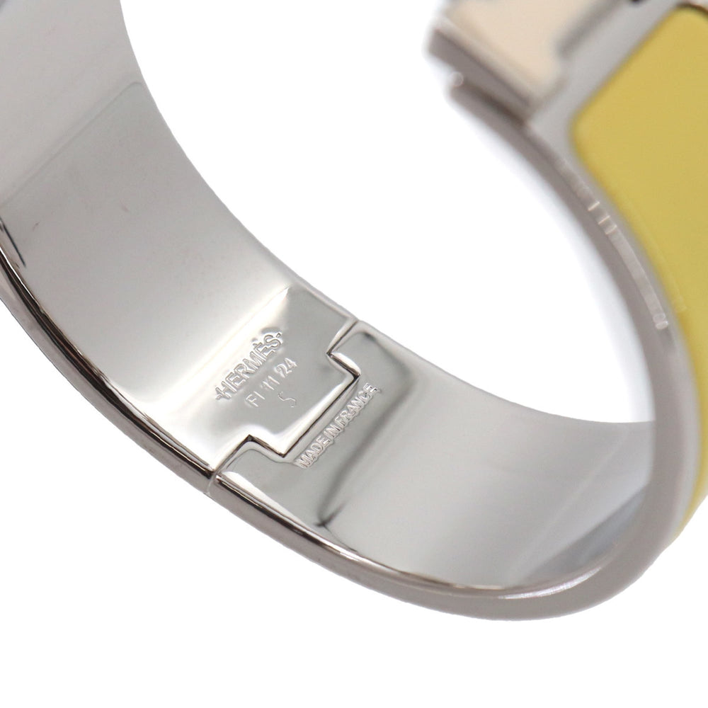 Hermes Clic Clac H PM Bangle White Jaune Citron Silver Hardware — New - Store Return