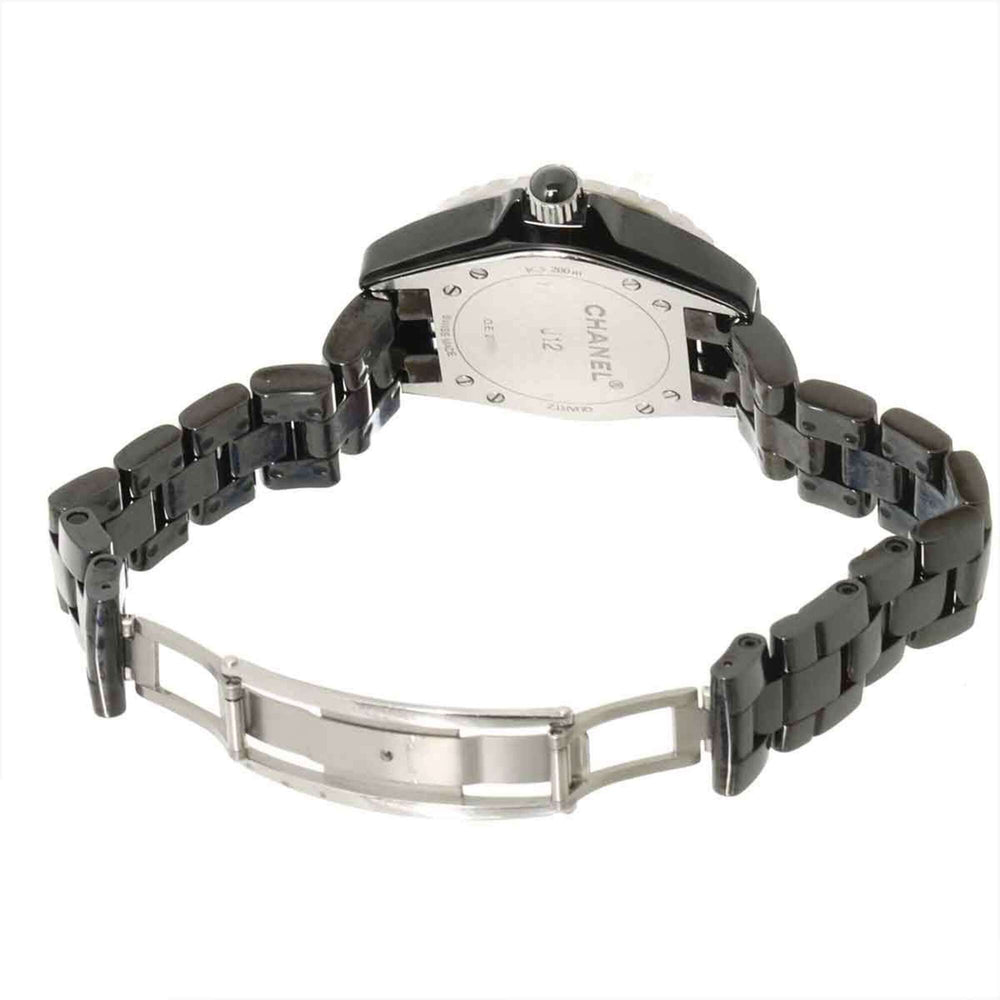 Chanel J12 33mm H1625 Women's Watch, 12 Diamonds, Date Display, Black Ceramic Quartz Watch — Very Good