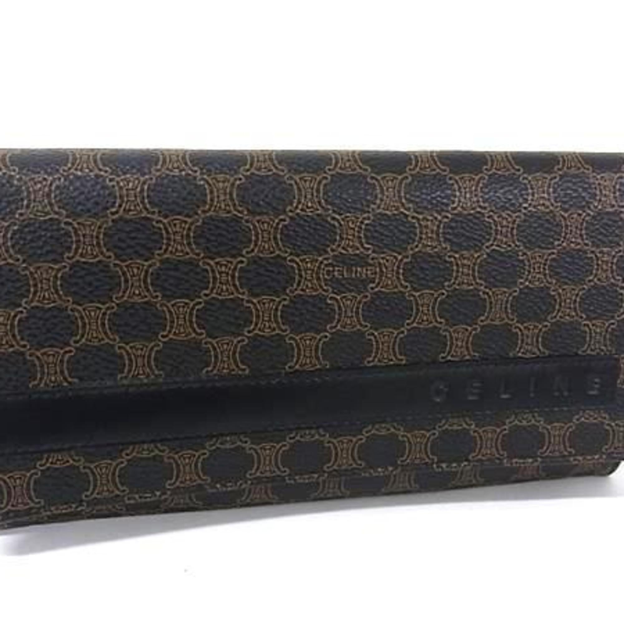 CELINE Macadam Long Wallet - Black and Brown Leather for Women