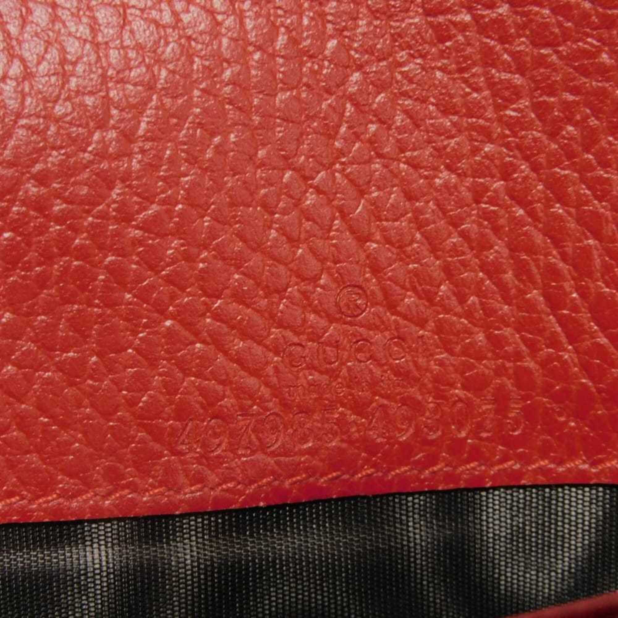 Gucci GG Marmont Chain Logo Calfskin 2-Way Clutch Bag with Double G Design, Red, 497985 CAO0G 6433, Women's — Like New