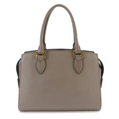 Prada Saffiano 2-way Hand/Shoulder Handbag, Gray Leather, 1BA164, Gold Hardware — Like New