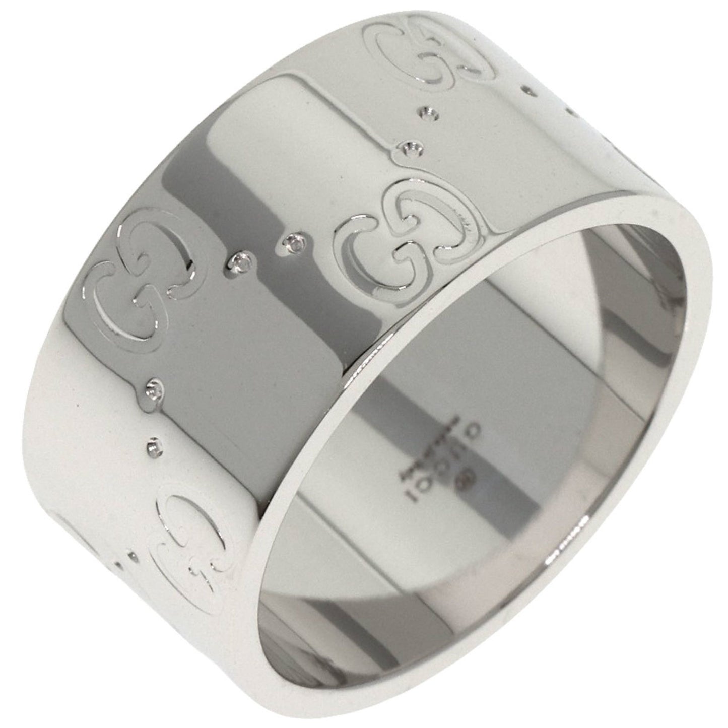 Gucci GG Icon Wide #11 Ring in 18K White Gold for Women