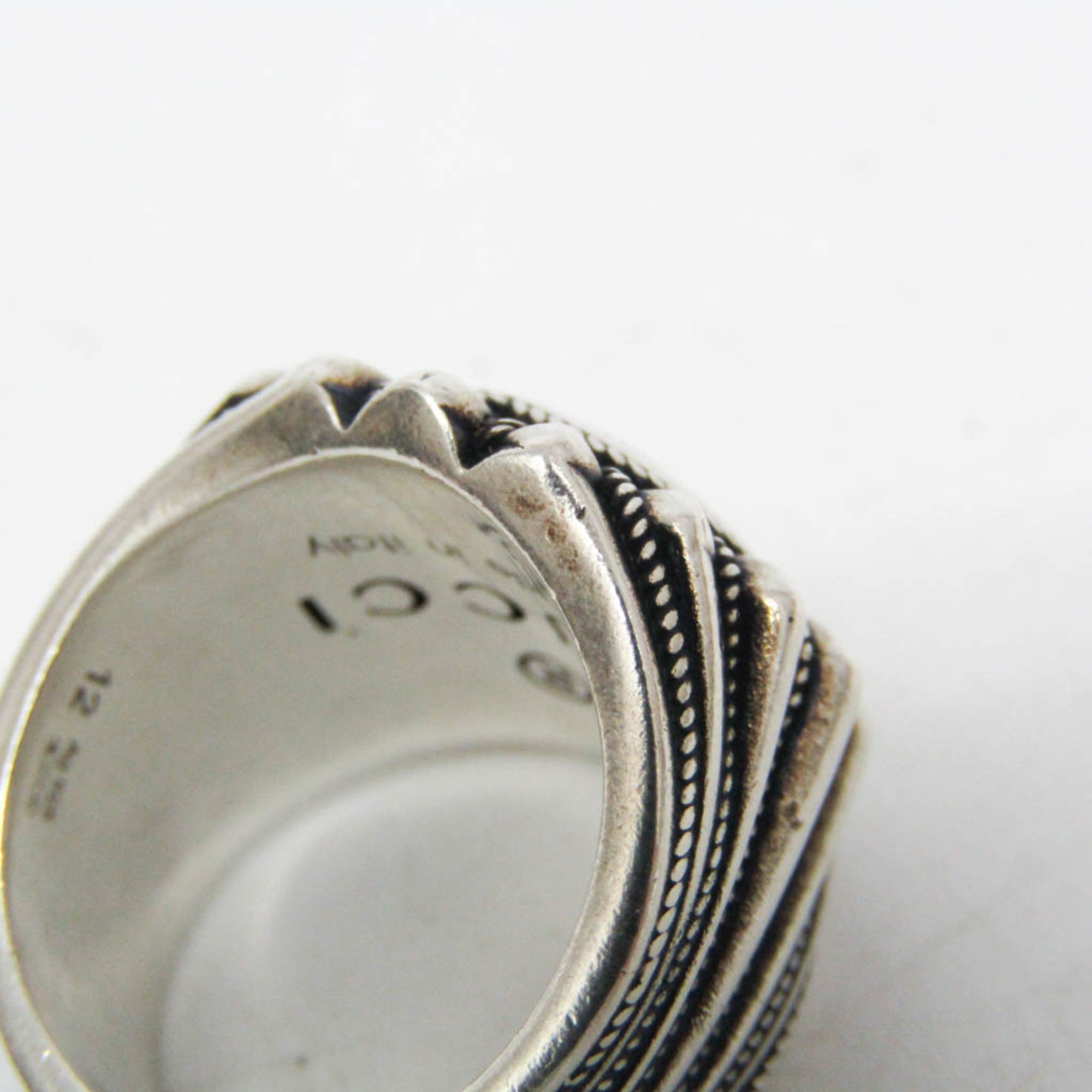 Gucci Interlocking G 728399 Silver Fashion Band Ring Silver — Like New