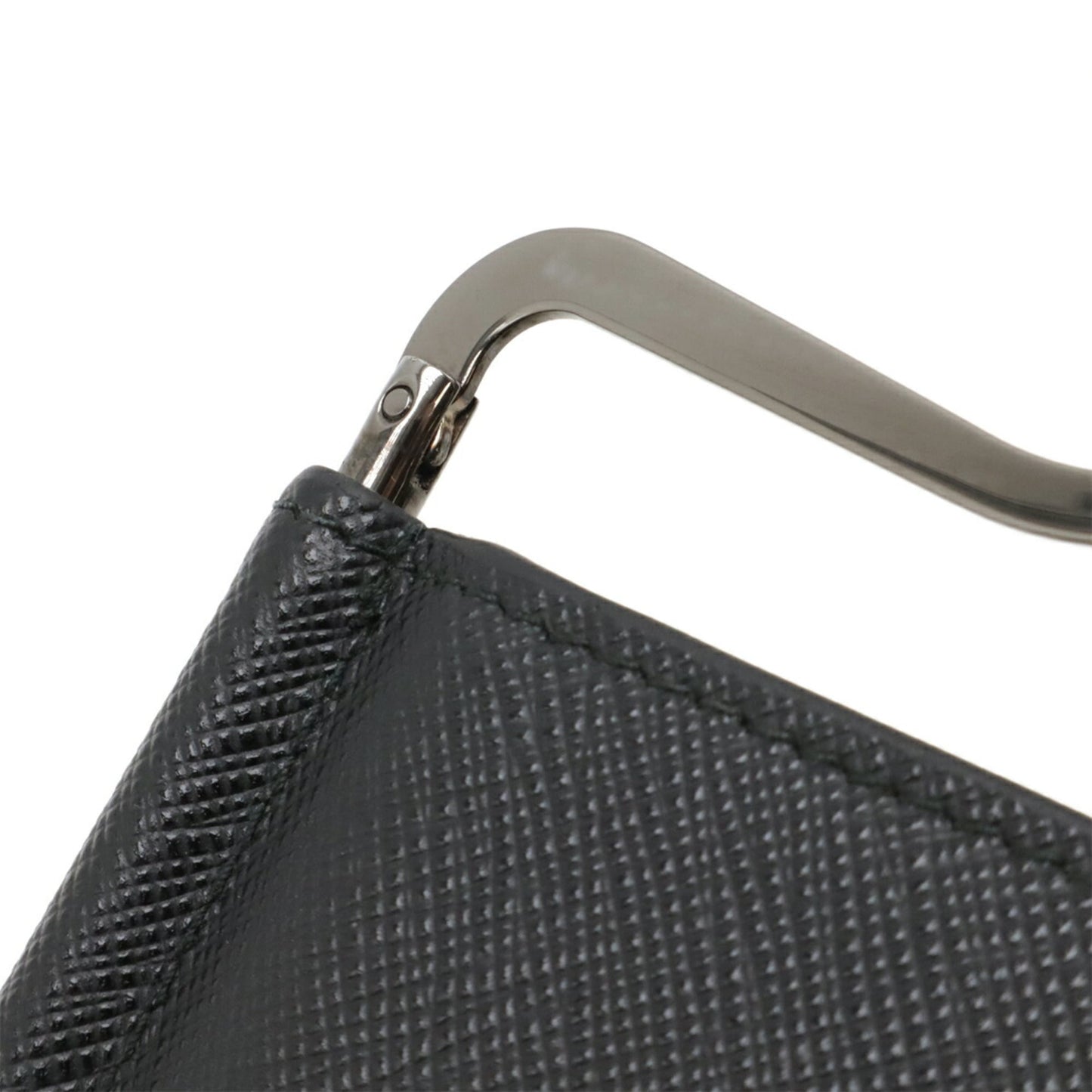 PRADA SAFFIANO METAL Bi-fold Wallet with Money Clip, Black Leather, Nero, 2MN077, Purchased at a Japanese Boutique