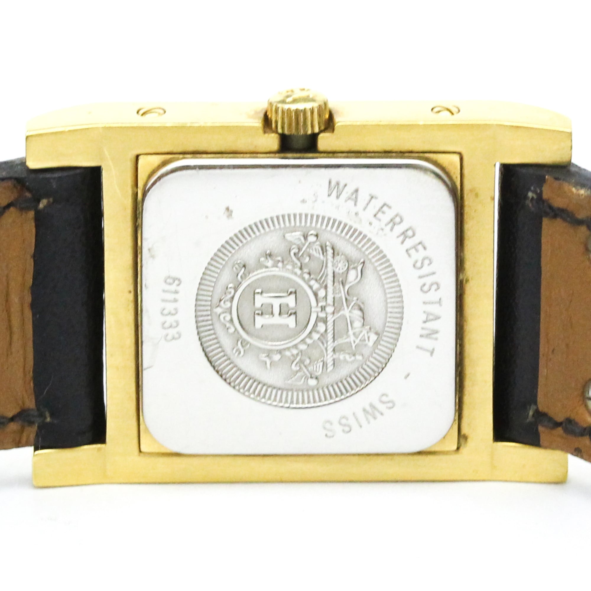 HERMES Medor Gold Plated Leather Quartz Ladies Watch — Good