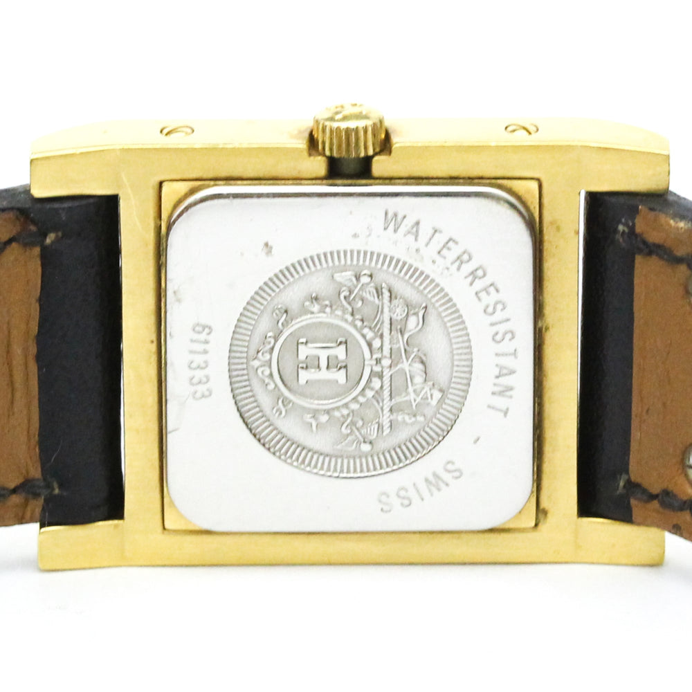 HERMES Medor Gold Plated Leather Quartz Ladies Watch — Good