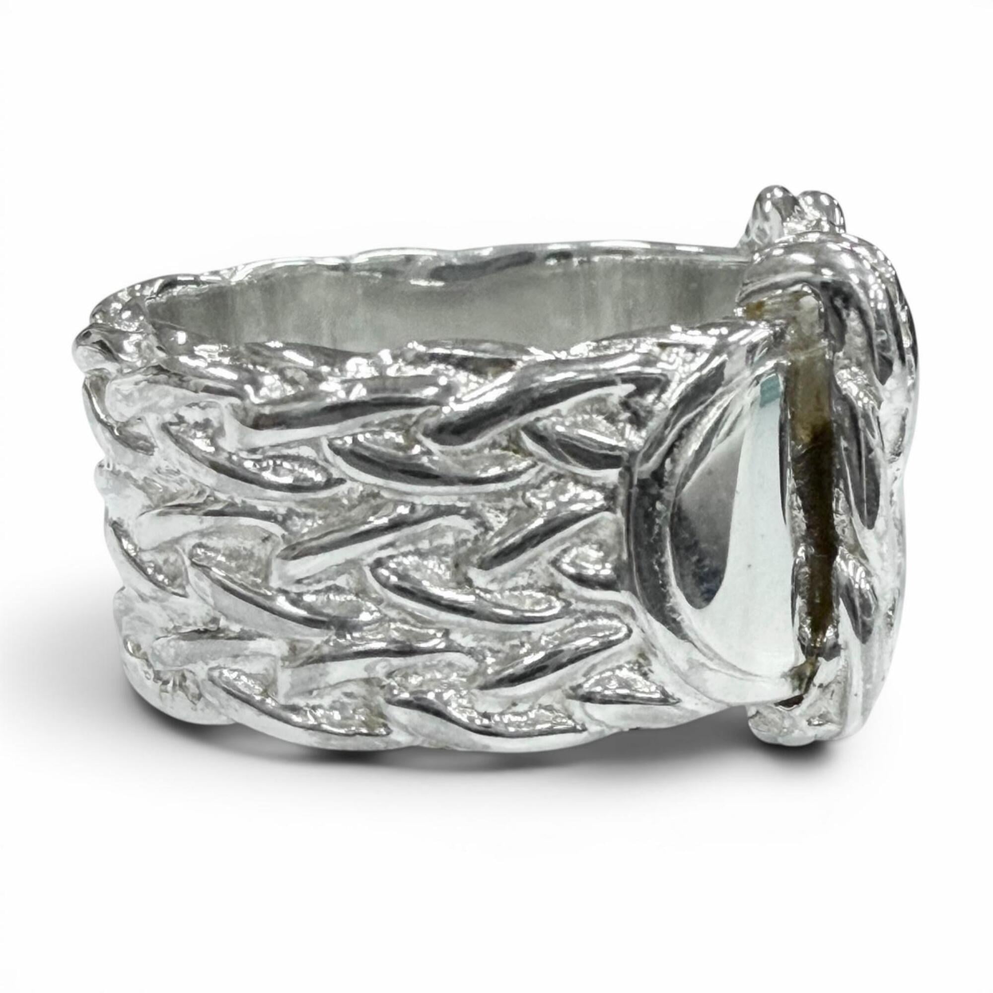 HERMES Vintage Diane 925 Ring, Silver, Weight 11.41g, Men's/Women's Accessory — Like New