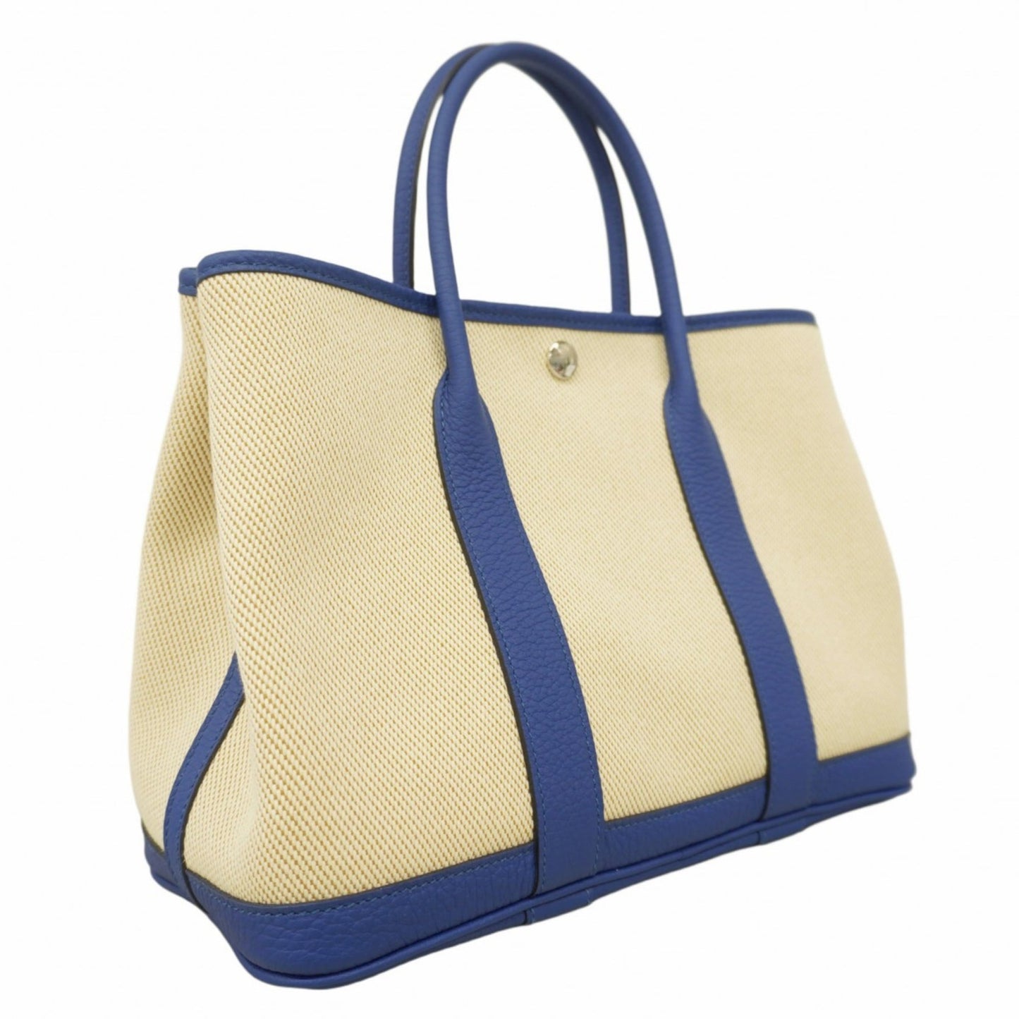 Hermes Hermès Garden TPM Verso Toile H Ecru Tesaire Blue France Z Stamp Women's Tote Bag