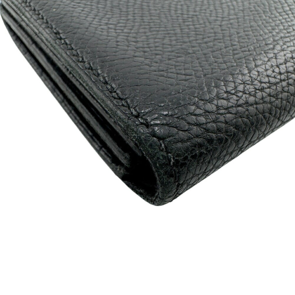 HERMES Bearn Card Case Wallet Black Unisex