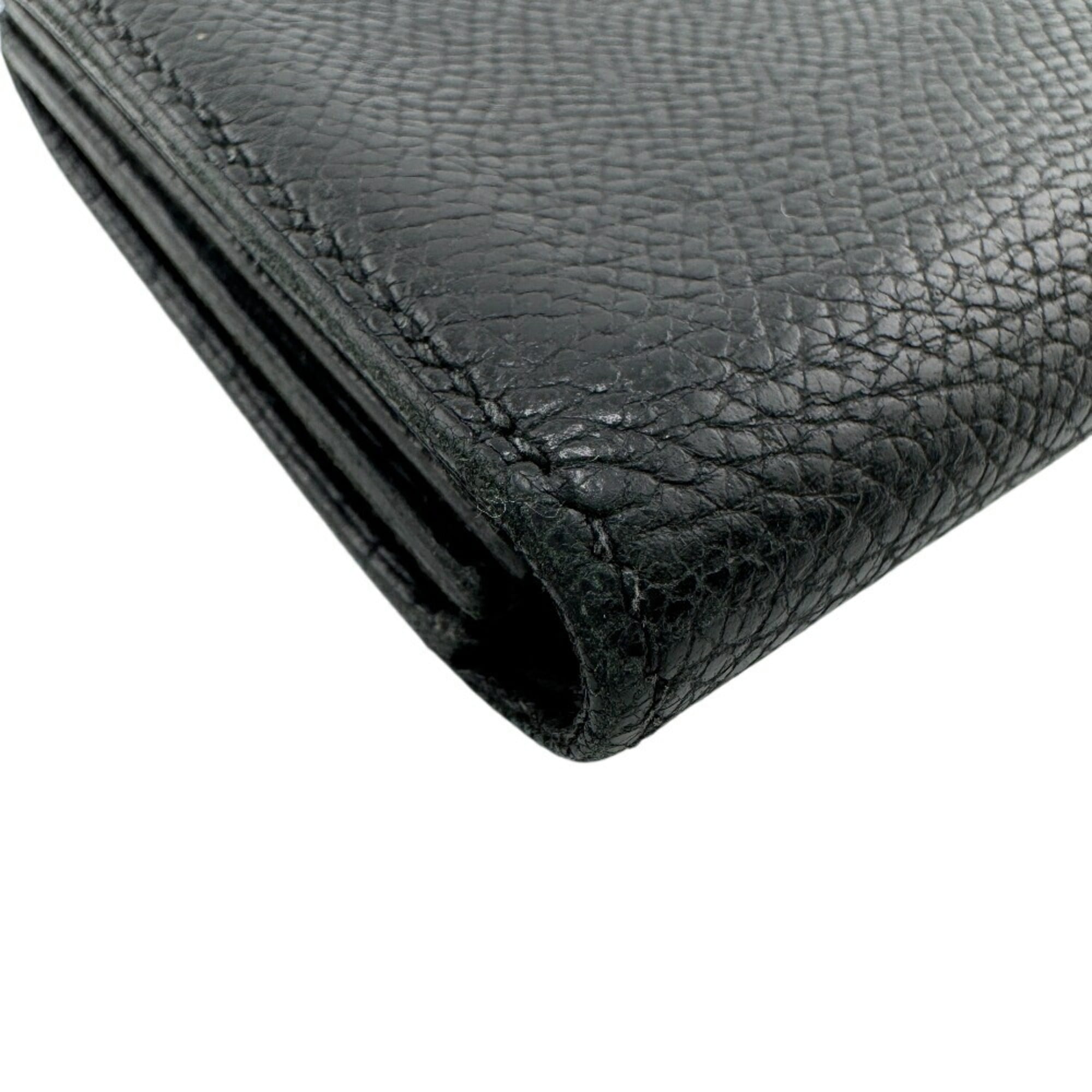 HERMES Bearn Card Case Wallet Black Unisex