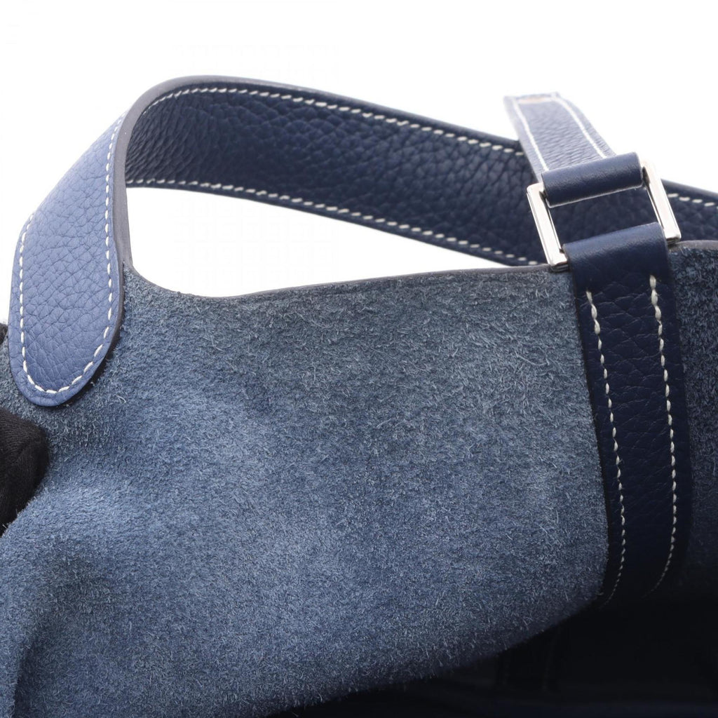 Hermes Hermès Picotin Lock MM handbag, leather, Taurillon Clemence women's, blue, navy