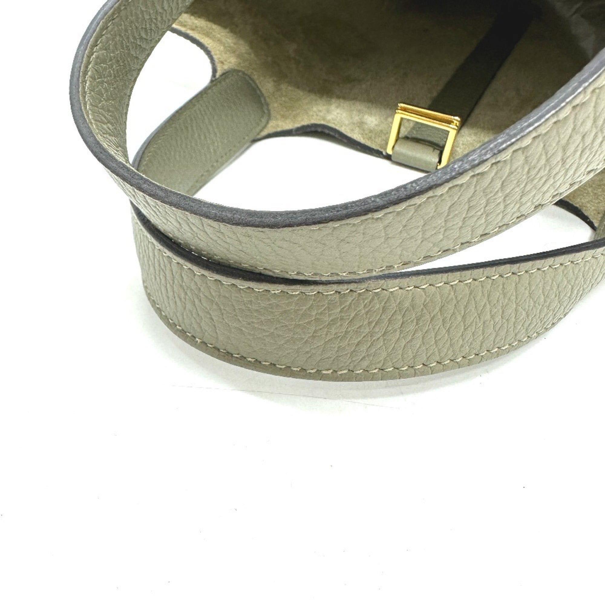 HERMES Picotin Lock PM Bag Handbag Taurillon Clemence Women's Sage Grey Like New — Like New