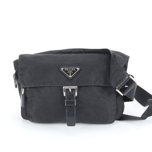 Prada Tessuto Nylon Triangle Logo Leather Shoulder Messenger Bag for Men
