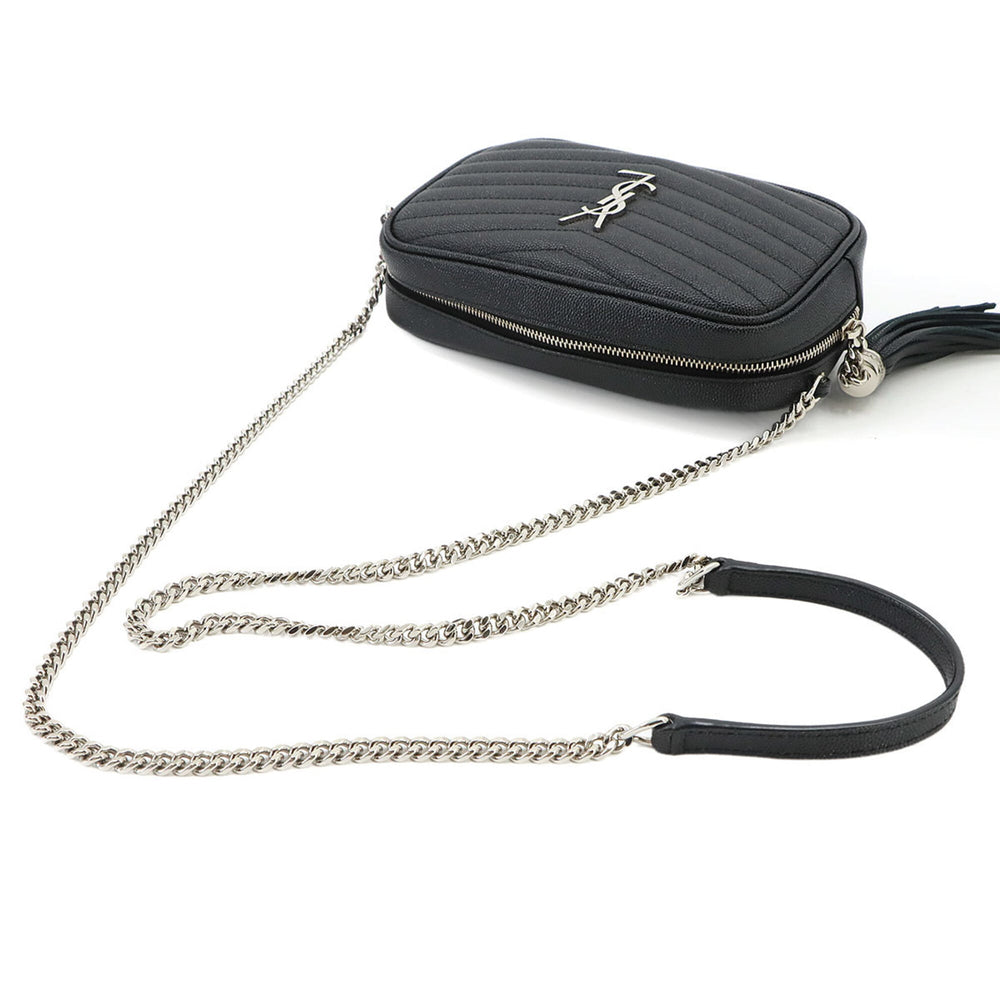 Saint Laurent Lou Chain Shoulder Handbag, Leather, Black, 612579 — New - Store Return