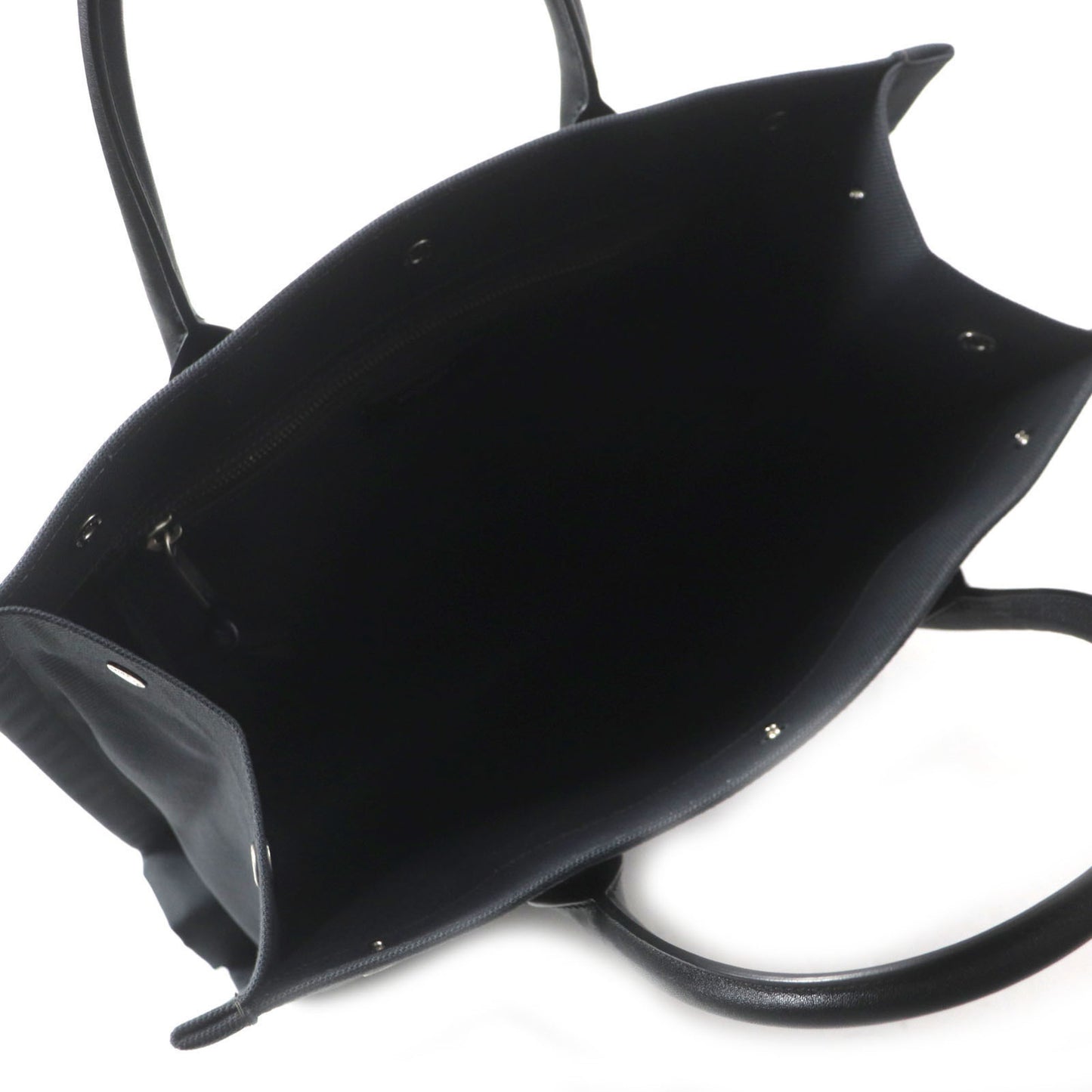 SAINT LAURENT 632539 Rive Gauche N S Canvas and Leather Tote Bag, Dark Gray Black, Made in Italy, Men's