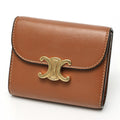 CELINE Triomphe Small Wallet 10D783BZG.04LU Shiny Smooth Lambskin Tan E-158611