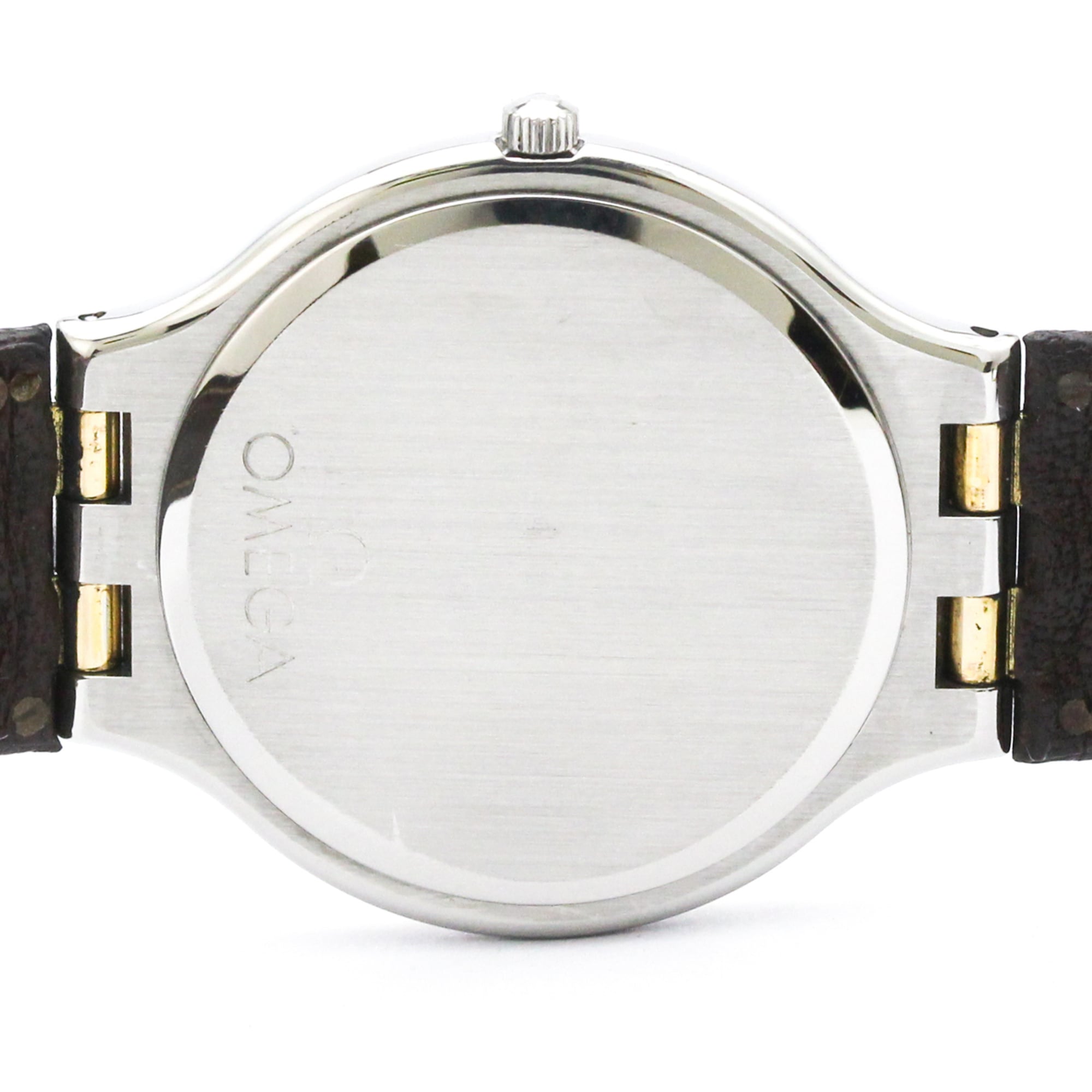 OMEGA De Ville Symbol K18 Gold Steel Quartz Mens Watch 196.0316 Polished — Very Good