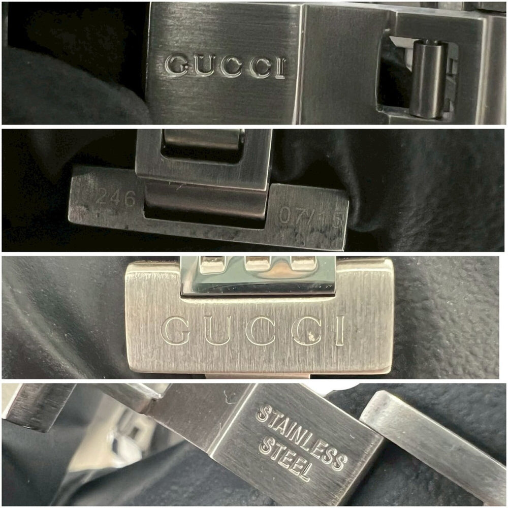 GUCCI GG Logo Stainless Steel Quartz Wristwatch, Silver, 32380 — Good