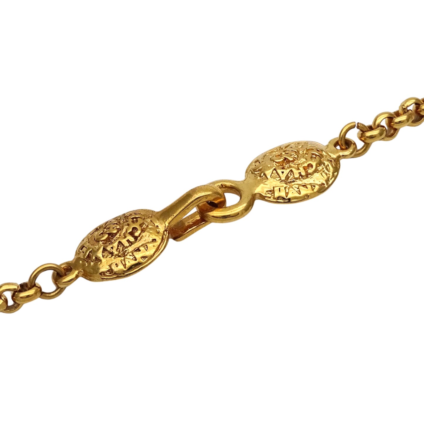 Chanel CHANEL necklace with Coco Mark, women's and men's brand GP gold logo clover pendant