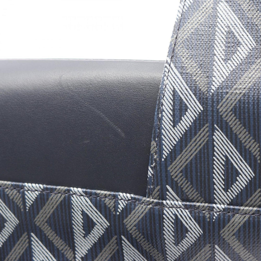 Christian Dior Dior CD Diamond Saddle Bag, Waist Body Handbag, Coated Canvas and Leather, Men's, Navy Blue, Multicolor