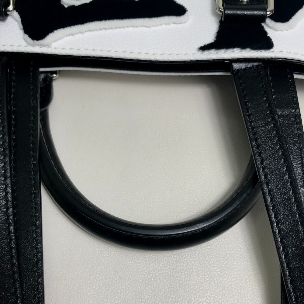 LOUIS VUITTON M45567 Tufted Monogram LVXUF Cabas Handbag/Tote Bag, Coated Canvas, Unisex, White/Black, Like New — Like New