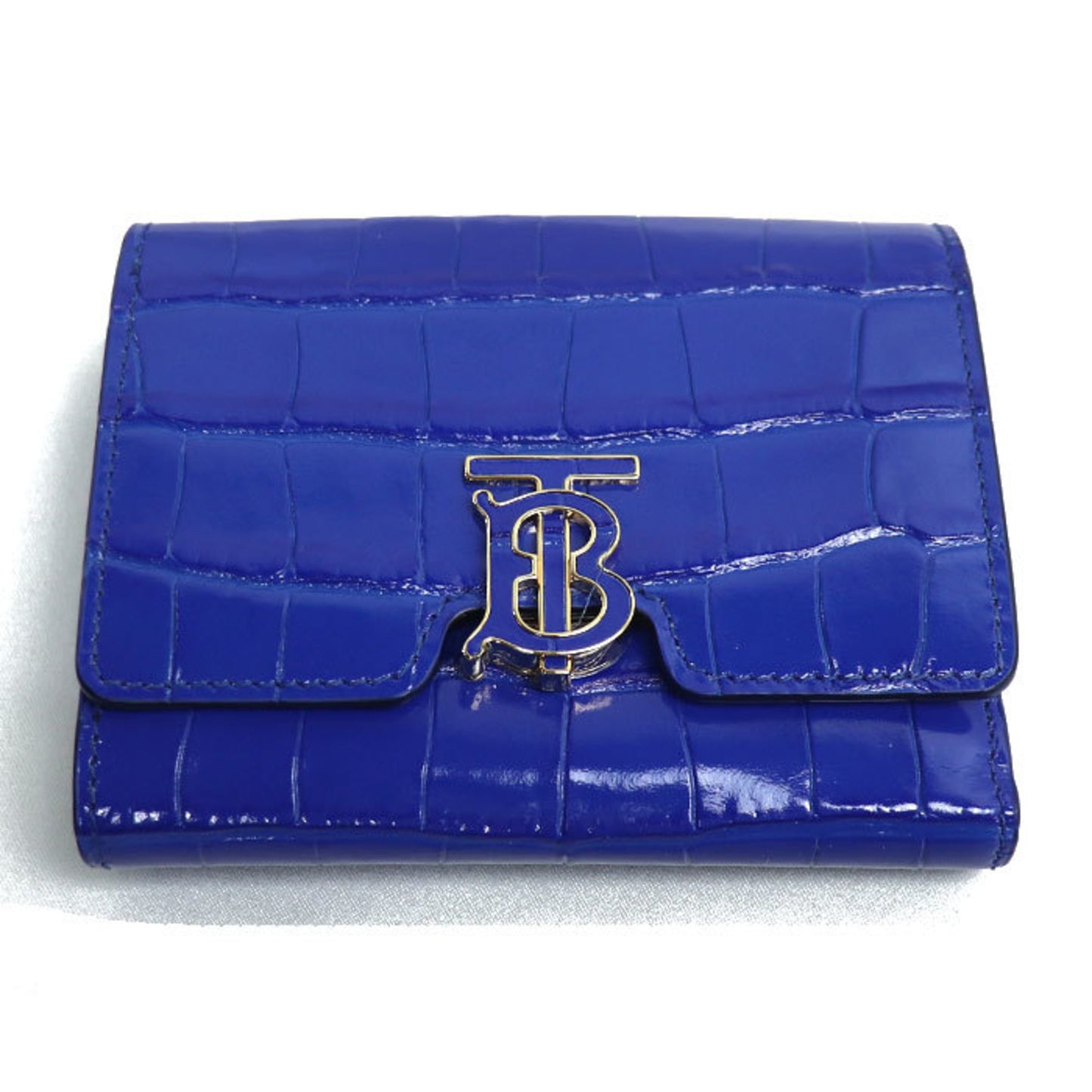 BURBERRY TB Folding Wallet Tri-fold Blue 8073880 Women's