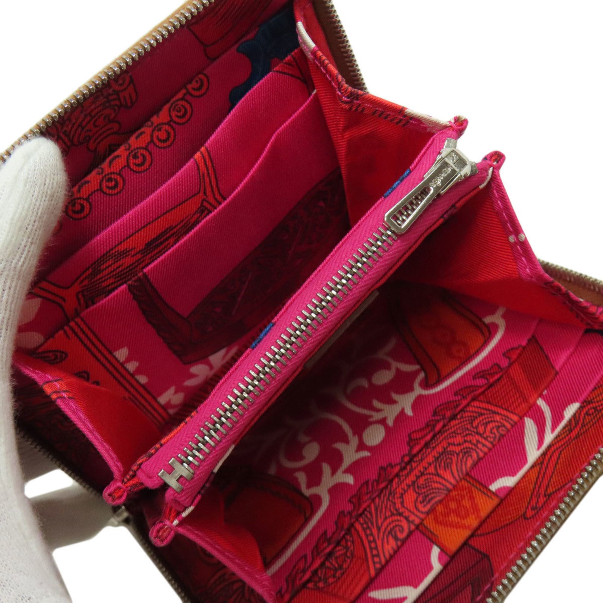 Hermes Hermès Azap Silkin Compact Bifold Wallet with Gold and Silver Hardware, Epson, Women's