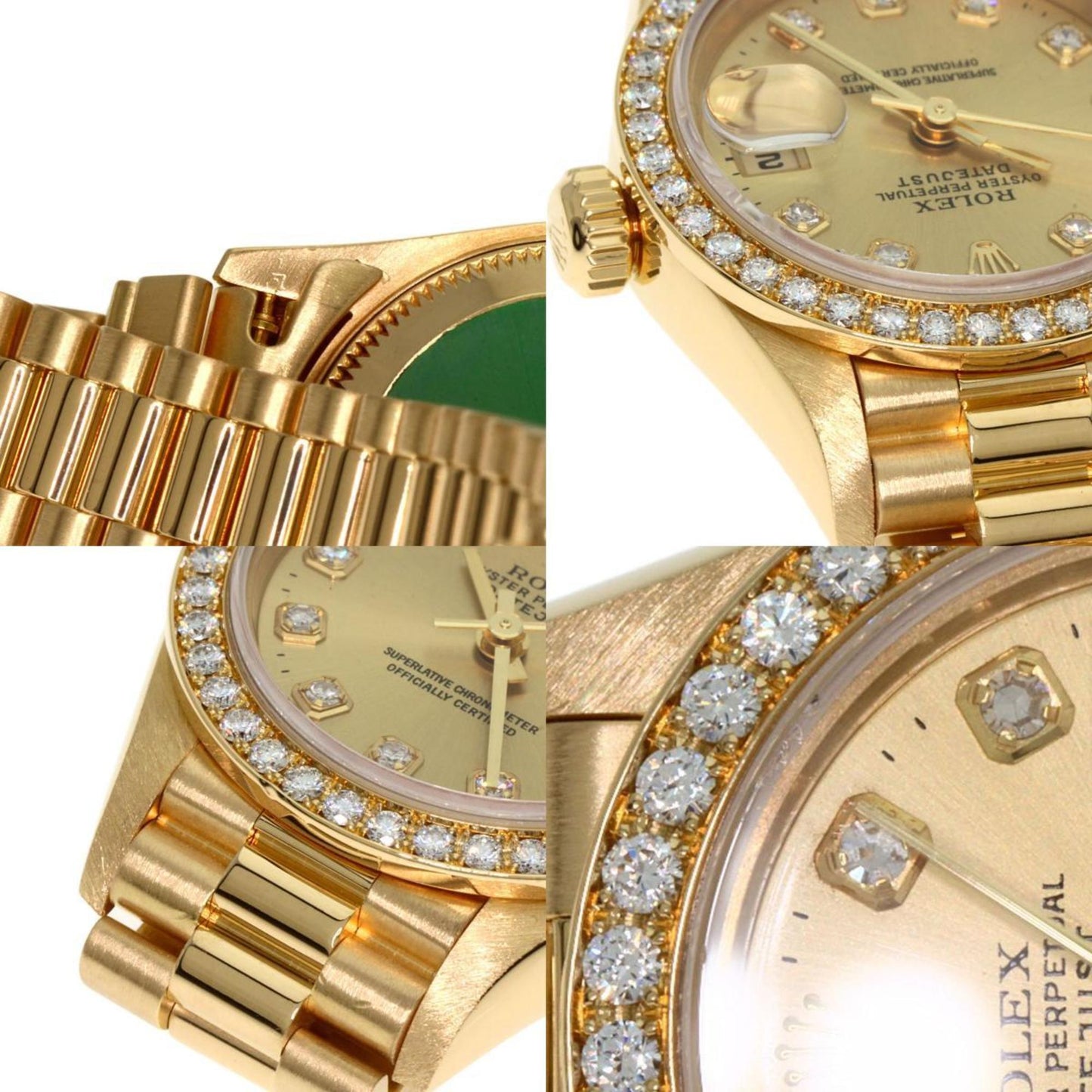 Rolex 69138G Datejust 10P Diamond Watch K18 Yellow Gold K18YG Ladies ROLEX
