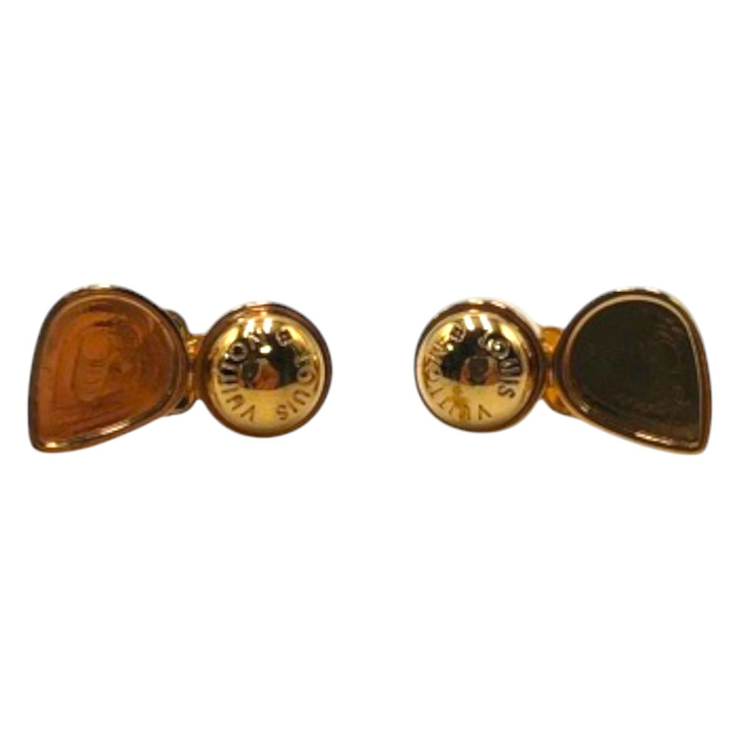 LOUIS VUITTON Pink Stone and Gold Metal Earrings IT M00145 for Women
