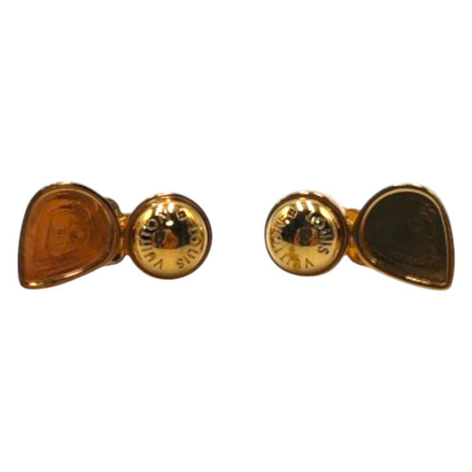 LOUIS VUITTON Pink Stone and Gold Metal Earrings IT M00145 for Women