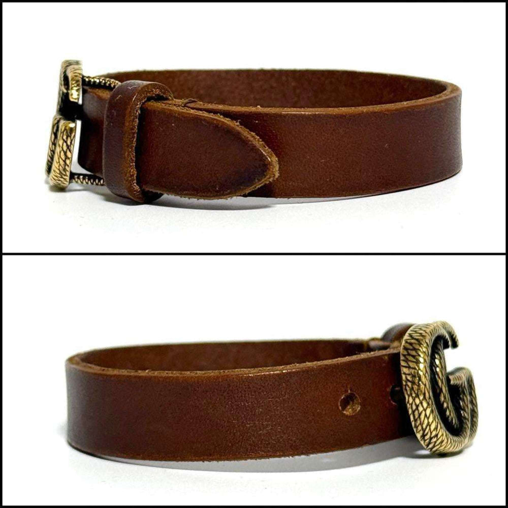 GUCCI Double G Leather Bracelet for Men and Women — Like New