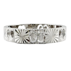 Gucci Icon Heart Ring, 18K White Gold, Women's — Like New