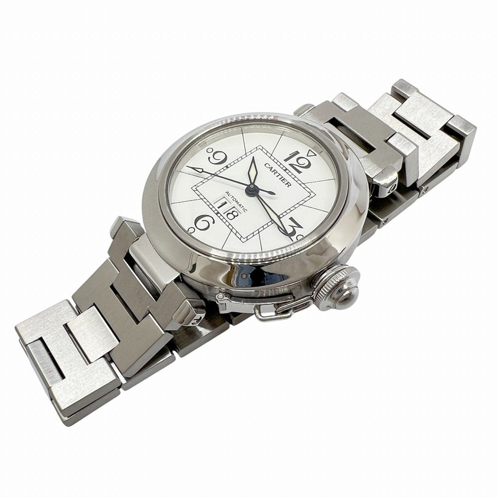 Cartier Pasha C Big Date Stainless Steel White Dial W31055M7 Automatic Watch for Women and Men — Very Good