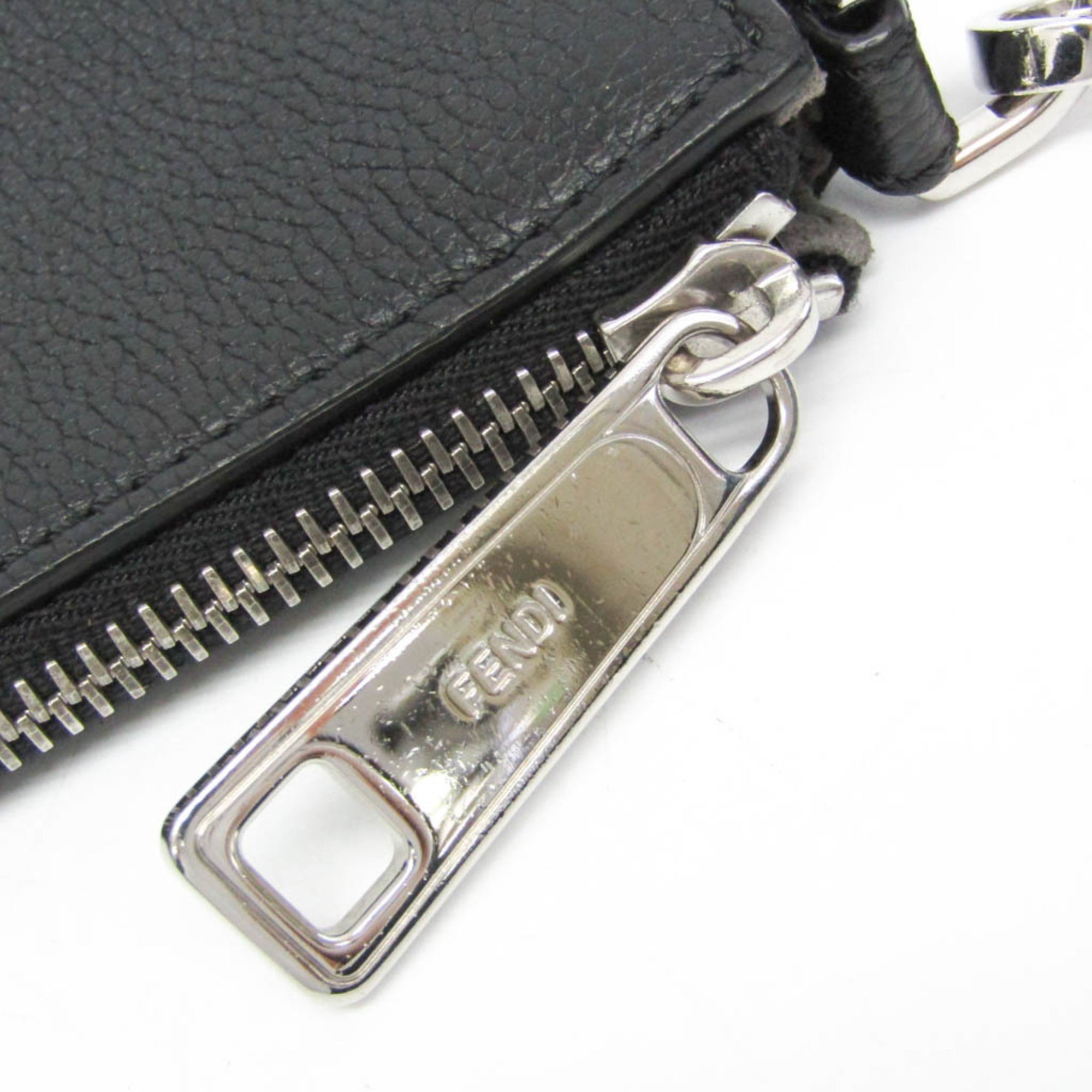 Fendi 7N0146 Women,Men Leather Shoulder Bag Black — Like New