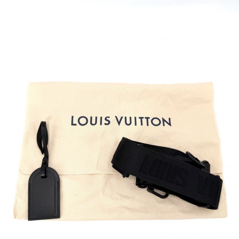 Louis Vuitton Men's Monogram Eclipse Pochette Accessoires XL Shoulder Bag, M11741, Black with Hardware. (Can be worn across the shoulder or body.) — Like New