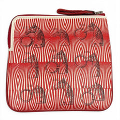 HERMES Carre Pocket Pink Veau Swift Round Zip Mini Pouch D Stamp Made in France Women's Comes with Box — Like New